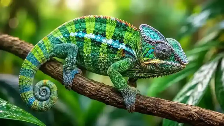 Chameleónovité chameleon in a lush natural habitat