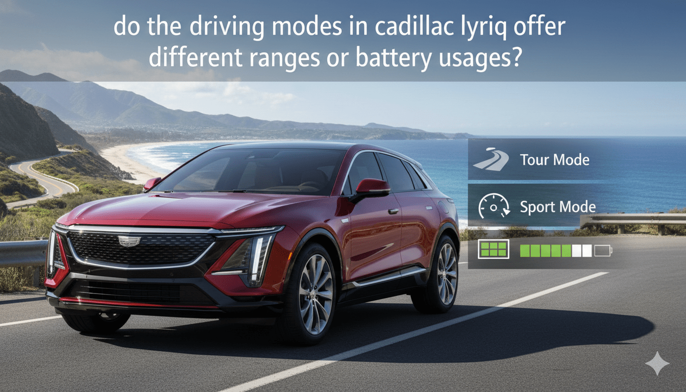 do the driving modes in cadillac lyriq offer different ranges or battery usages