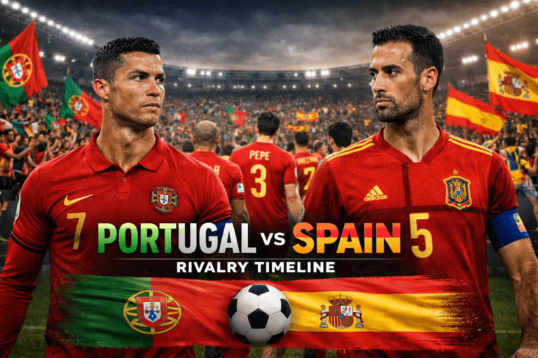 Portugal National Football Team vs Spain National Football Team Timeline
