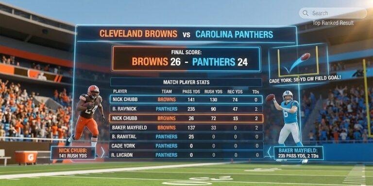 Cleveland Browns vs Carolina Panthers Match Player Stats