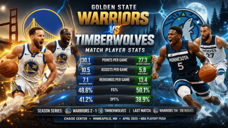 Golden State Warriors vs Timberwolves Match Player Stats