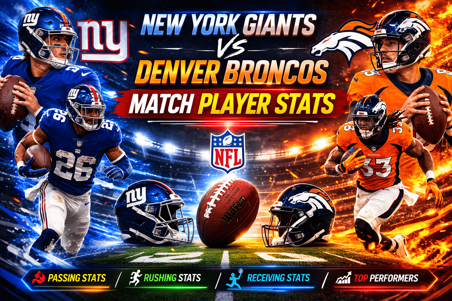New York Giants vs Denver Broncos Match Player Stats