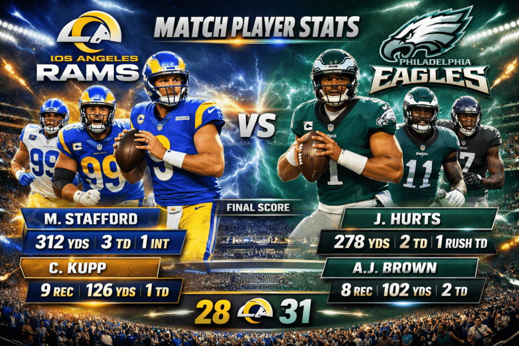 Los Angeles Rams vs Philadelphia Eagles Match Player Stats & Full Breakdown 2026