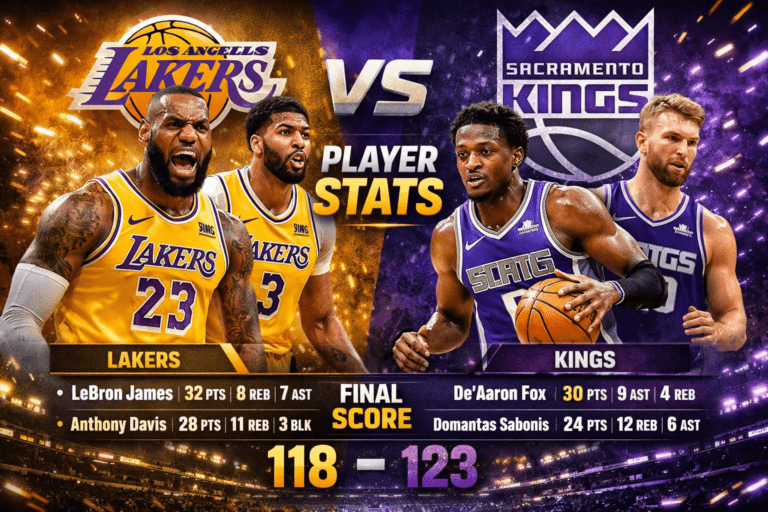 Lakers vs Sacramento Kings Match Player Stats