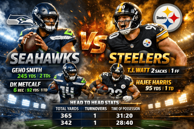 Seahawks vs Pittsburgh Steelers Match Player Stats