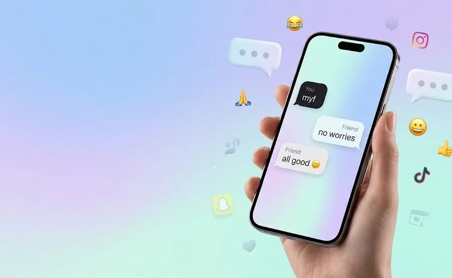 A smartphone screen showing a chat conversation with the slang 'myf', which stands for 'My Fault'. This visual explains the myf meaning in text for modern communication.